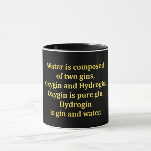 Grappige water- en gin-grap mok (Midden)