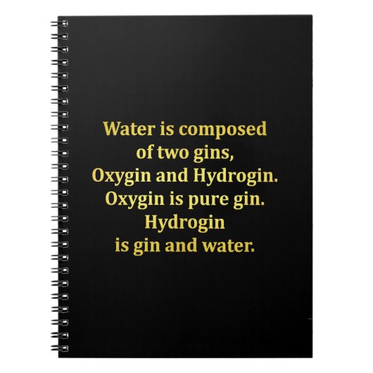 Grappige water- en gin-grap notitieboek (Voorkant)