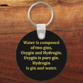 Grappige water- en gin-grap sleutelhanger (Achterkant)