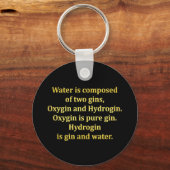 Grappige water- en gin-grap sleutelhanger (Voorkant)