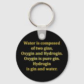 Grappige water- en gin-grap sleutelhanger (Achterkant)