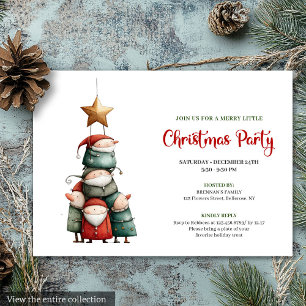 Grappige watercolor kerstfeest uitnodigingskaart kaart