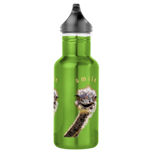 Grappige Waterfles met Gelukkige Struisvogel - Gli Waterfles (Rechts)