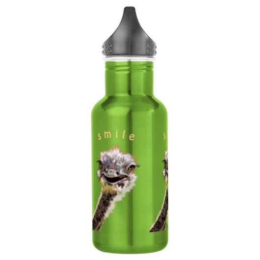 Grappige Waterfles met Gelukkige Struisvogel - Gli Waterfles (Links)