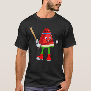 Grappige Watermeloen Baseball Ball Tropische Meloe T-shirt