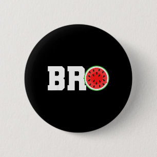 Grappige Watermeloen Bro Schattige Zomer Vakantie  Ronde Button 5,7 Cm