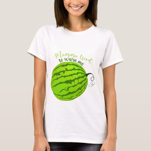 Grappige watermeloen buik t-shirt (Voorkant)