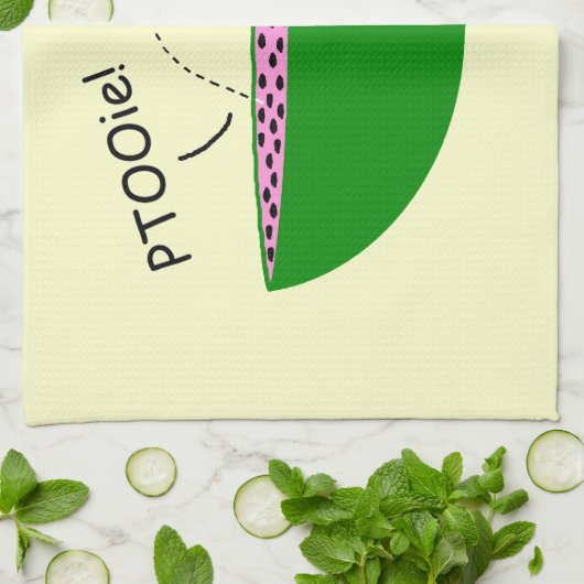 Grappige Watermeloen Cartoon met Seeds Keukenhandd Theedoek (Gevouwen)