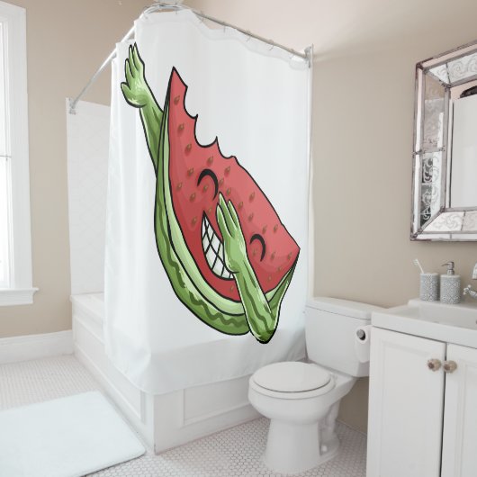 grappige watermeloen douchegordijn (In situ)