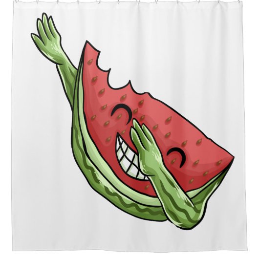 grappige watermeloen douchegordijn (Voorkant)