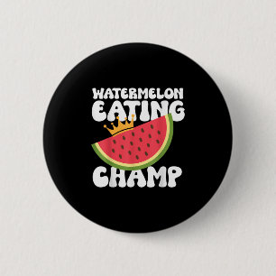 Grappige Watermeloen Eten Champ Zomer Eten Ronde Button 5,7 Cm