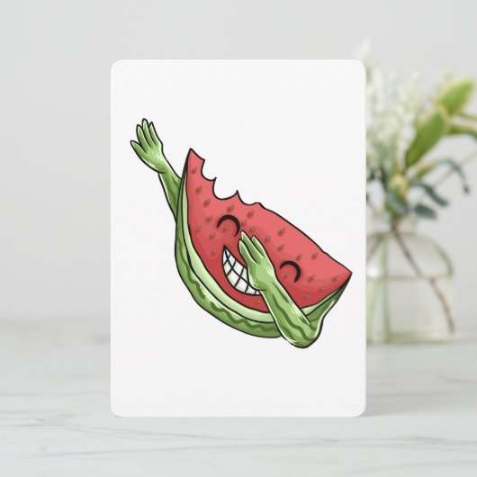 grappige watermeloen kaart (Staand voorkant)
