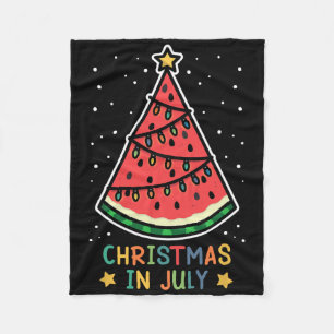 Grappige Watermeloen Kerstmis In Juli Vrouwen Mann Fleece Deken