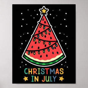 Grappige Watermeloen Kerstmis In Juli Vrouwen Mann Poster
