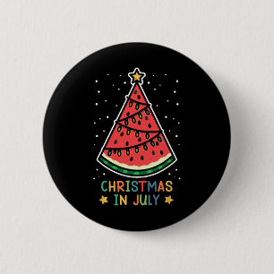 Grappige Watermeloen Kerstmis In Juli Vrouwen Mann Ronde Button 5,7 Cm