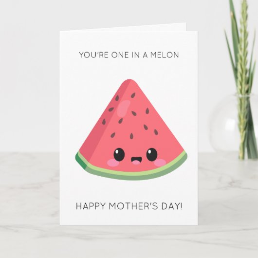Grappige Watermeloen Moederdag Kaart (Voorkant)