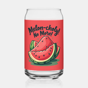 Grappige Watermeloen Pun "Melon-choly No More" Blikvorm Glas
