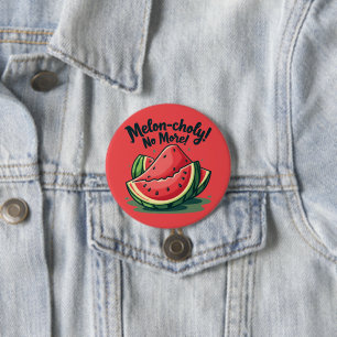Grappige Watermeloen Pun "Melon-choly No More" Ronde Button 7,6 Cm