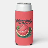 Grappige Watermeloen Pun "Melon-choly No More" Seltzer Blikjeskoeler (Seltzer Voorkant)