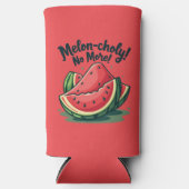 Grappige Watermeloen Pun "Melon-choly No More" Seltzer Blikjeskoeler (Voorkant)