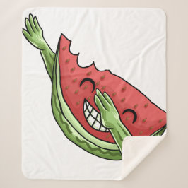 grappige watermeloen sherpa deken