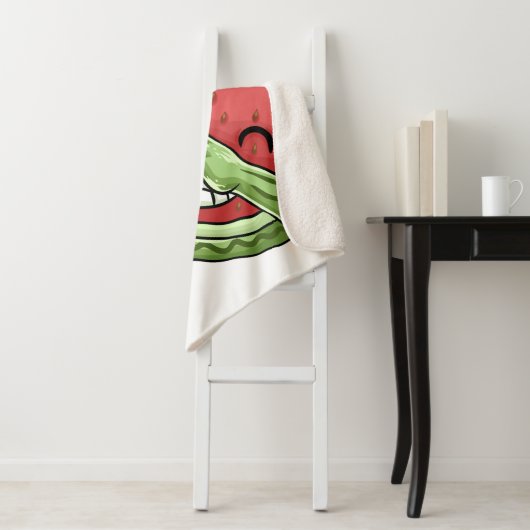 grappige watermeloen sherpa deken (In situ)