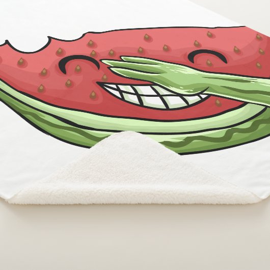 grappige watermeloen sherpa deken (3/4)