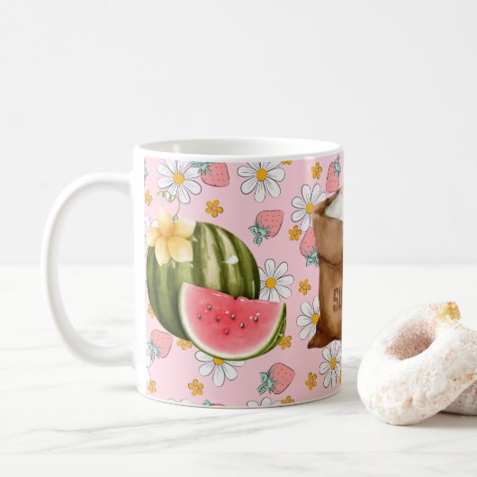 Grappige Watermeloen Suiker Hoge Mok (Met donut)