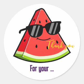 Grappige Watermeloen Zonnebril Dank Je Ronde Sticker
