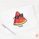 Grappige Watermeloen Zonnebril Dank Je Vierkante Sticker (Envelop)