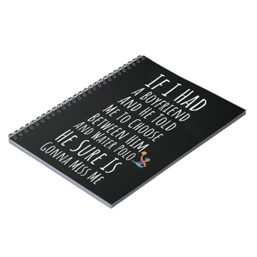 Grappige waterpolo cadeaus voor meisjes voor haar notitieboek (Linkerzijde)