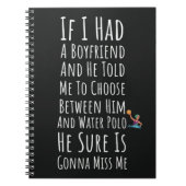 Grappige waterpolo cadeaus voor meisjes voor haar notitieboek (Voorkant)