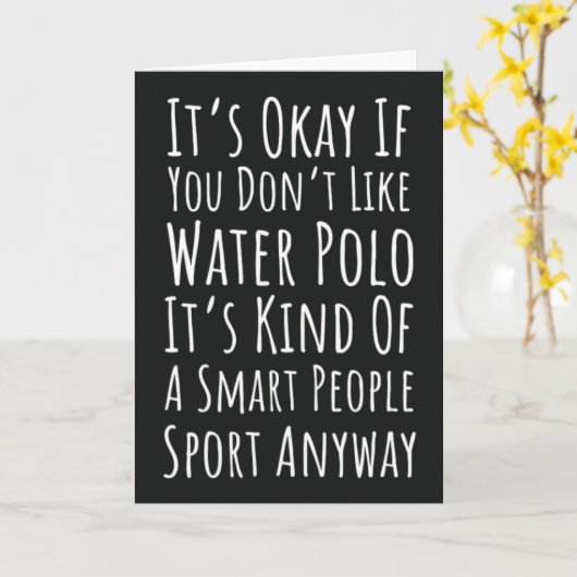 Grappige Waterpolo Kaarten Sport Speler Antiek (Gele Bloem)