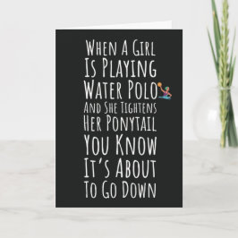 Grappige Waterpolo Kaarten Sport Speler Voor Haar