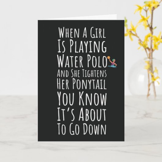 Grappige Waterpolo Kaarten Sport Speler Voor Haar (Gele Bloem)