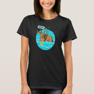 Grappige Waterpolo Speler op Paard Speelt Waterpol T-shirt