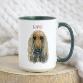 Grappige Waterverf 100% Afghan Hound Custom Dog Na Mok