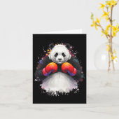 Grappige Waterverf Art Boksen Panda Boxer Met Boxi Kaart (Gele Bloem)