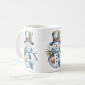 Grappige Waterverf Boho Snowman Kerst Koffiemok (Voorkant links)