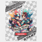 Grappige Waterverf Boy Racing Formula 1 deken (Voorkant)