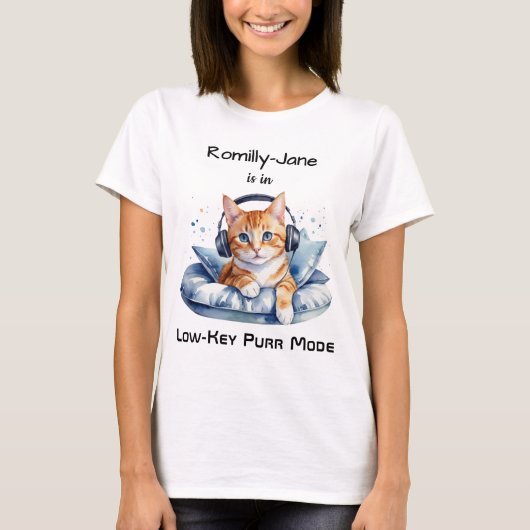 Grappige Waterverf Cat Humor gepersonaliseerd T-shirt (Voorkant)