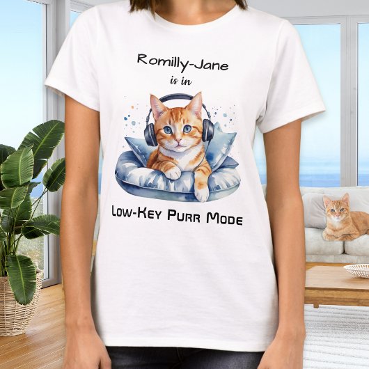 Grappige Waterverf Cat Humor gepersonaliseerd T-shirt
