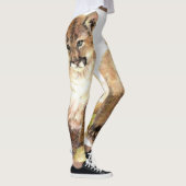 Grappige Waterverf Cub Cougar, Puma, Mountain Lion Leggings (Rechts)