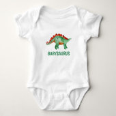 Grappige waterverf dinosaurus gepersonaliseerd  romper (Voorkant)