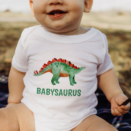 Grappige waterverf dinosaurus gepersonaliseerd  romper