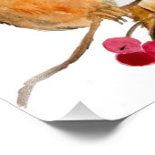 Grappige waterverf eekhoorn op een tak met bessen foto afdruk (Hoek)