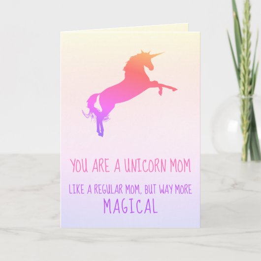 Grappige Waterverf Eenhoorn Stiefmoeder Moeder Ver Kaart (Voorkant)