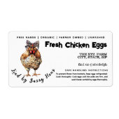 Grappige Waterverf Ei Karton Label (Voorkant)