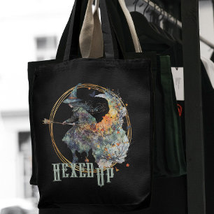 Grappige Waterverf Enge Heksen Bezem Halloween Tote Bag
