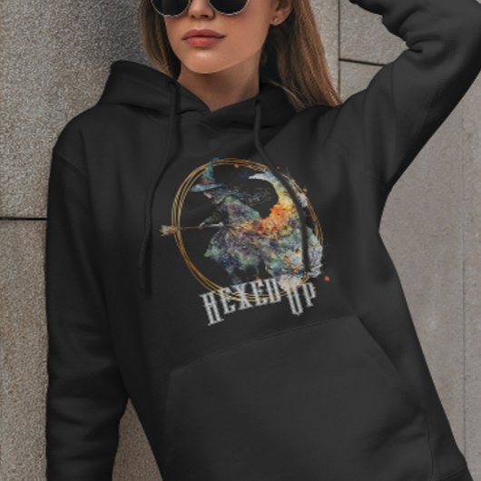 Grappige Waterverf griezelige heksen bezem Hallowe Hoodie